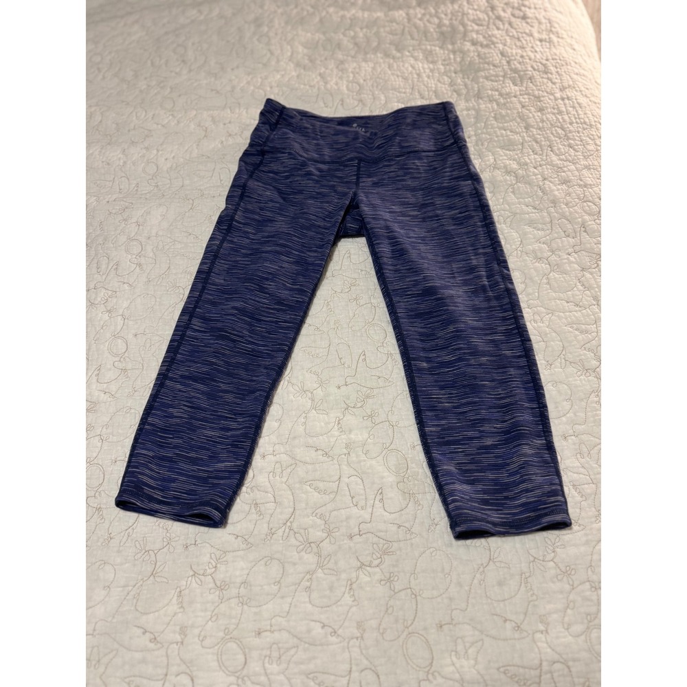 Athleta Chaturanga Capri Legging Navy Space Dye Size M - Side Pockets NWOT